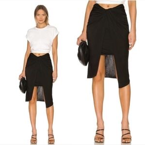 All Saints Sami Black Midi Skirt in black Size 6